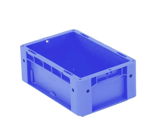 Euronorm Stapelkrat Pp Hxlxb 120X300X200Mm Wanden/bodem Gesloten Blauw