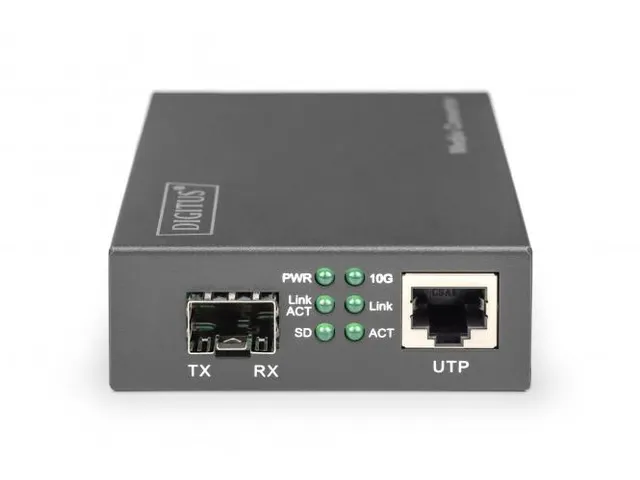 10 Gigabit Ethernet Media Converter RJ45/SFP 1G 2.5G 5G & 10G, 12V, 5W