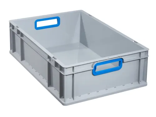 Euronorm-stapelbak 170x600x400mm Pp Wand/bodem Gesloten Grijs/blauw