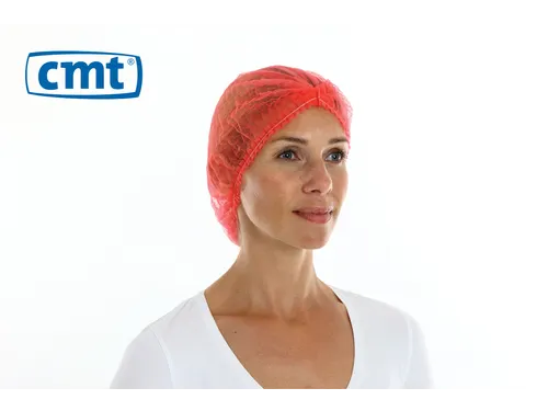 PP non woven haarnet Rood 49cm Clip Cap maat M 1000 Stuks