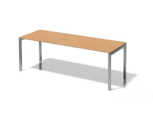 bureau HxBxD 740x2200x800mm blad beuken 4-voeten zilverkleurig