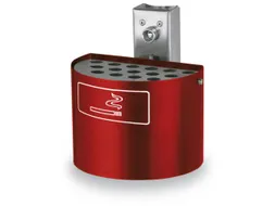 Asbak 2 liter HxØ 135x200mm Wandmontage Halfrond Rood