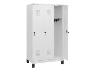 schoollocker,HxBxD 1630x900x500mm,3vak,vak B 300mm,draaigrendel,voeten - 1