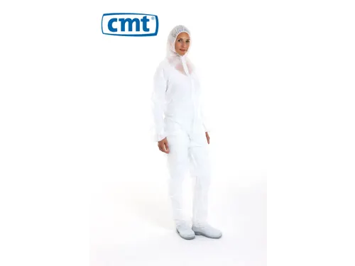Coverall PP Non Woven Maat L Wit Ritssluiting 50 Stuks