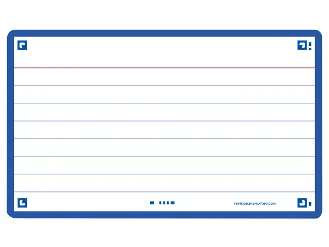 Flashcard Oxford 2.0 75x125mm 80vel 250gr lijn blauw