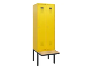 locker met bank,HxBxD 1950x600x815mm,2vak,vak B 300mm,cilinderslot - 2