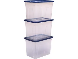 Opbergbox 64 Liter Plastic Transparant Blauw - 4