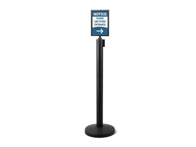 Porte-affiche A4 pour poteau de balisage noir Flexi