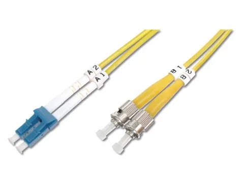 Glasvezel patchkabel, duplex, LC naar ST SM OS2 09/125 µ, 2 m