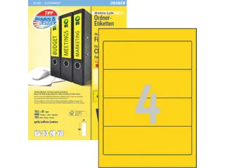 Rugetiket Avery Zweckform breed 192x61mm Geel L4769 400 stuks - 2
