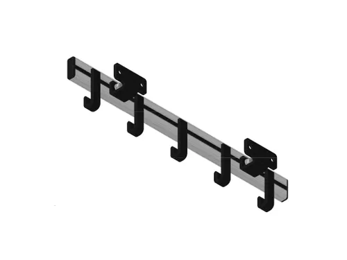 Pro-line Wandgarderobe 5 Haken zwart grijs