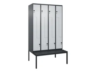 Z-garderobekast,HxBxD 2120x1200x815mm,8vak,vak B 300mm,draaigrendel - 1