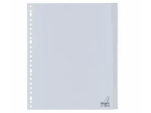 Tabblad Kangaro A4 venster PP 120 micron 23-gaats grijs 5-delig EB
