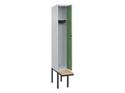 locker met bank,HxBxD 2120x300x815mm,1vak,vak B 300mm,cilinderslot