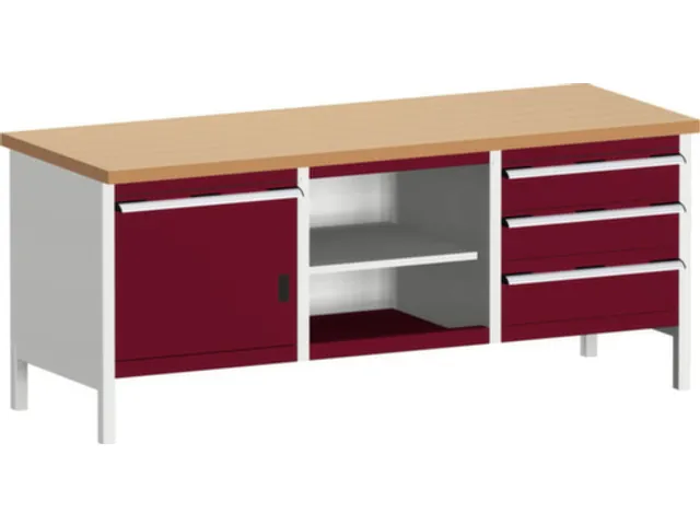 werkbank met opbergruimte,HxBxD 840x2000x750mm,beukenblad