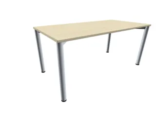 vergadertafel HxBxD 72x160x80cm rechthoekig 4voeten Esdoorn alu - 1