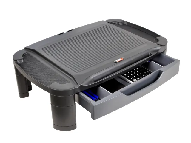 Monitorverhoger Tablet Houder 3 Hoogte Standen Opberglade Xlarge Zwart