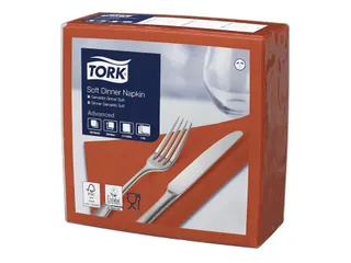 Tork 477601 Soft Dinnerservet Advanced Terracotta 39x39cm - 2