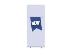 Roll-Banner 85x200 complete set met print "NEW" Blauw