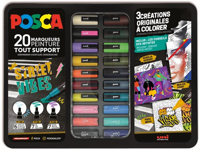 paintmarkers, metalen doos van 20 stuks, assorti, ontwerp Street Vibes