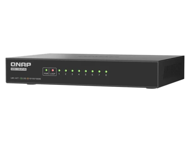 QNAP QSW-1108-8T-R2, Unmanaged, 2.5G Ethernet (100/1000/2500), Desktop