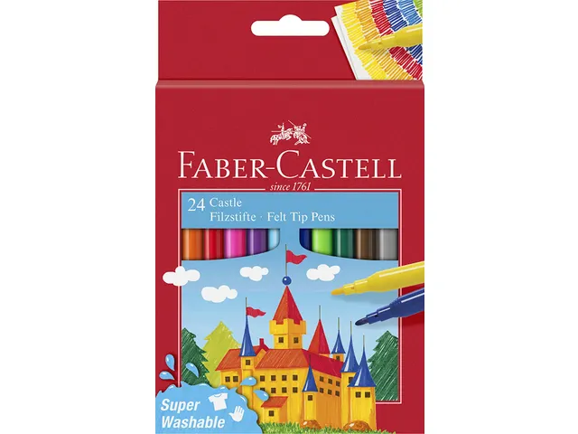 Viltstift Faber-Castell 24 stuks karton etui assorti