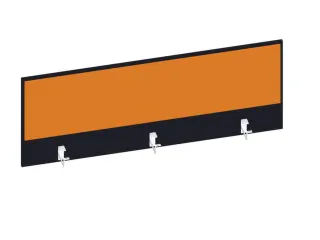 baliepaneel,v. bureau,aanbouw achter,B 1400mm,CC-zwart,BN3005-geel - 1