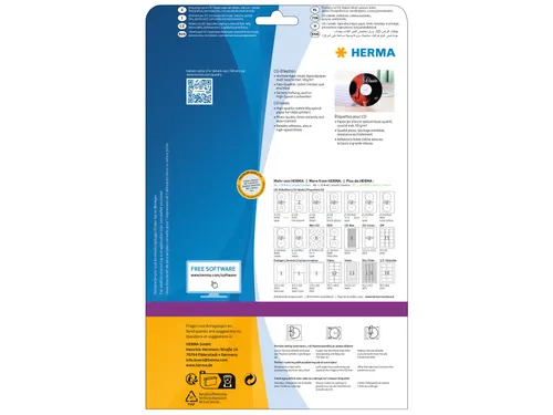 Herma 4850 Inkjet CD-etiketten A4 Ø 116mm mat Wit 50 stuks