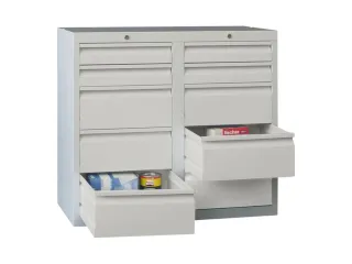 ladekast HxBxD 900x1000x500mm 10laden RAL7035 front RAL7035 - 2