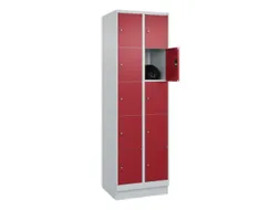 lockerkast,HxBxD 1950x600x500mm,2x5vakken,vak B 300mm,cil.-slot,sokkel