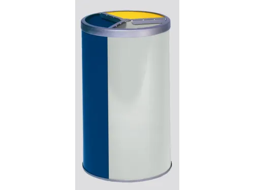 Afvalverzamelstation 3x30 Liter 720x420mm Staal Geel/Blauw/Lichtgrijs