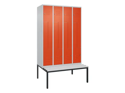 Z-garderobekast,HxBxD 2120x1200x815mm,8vak,vak B 300mm,cil.-slot