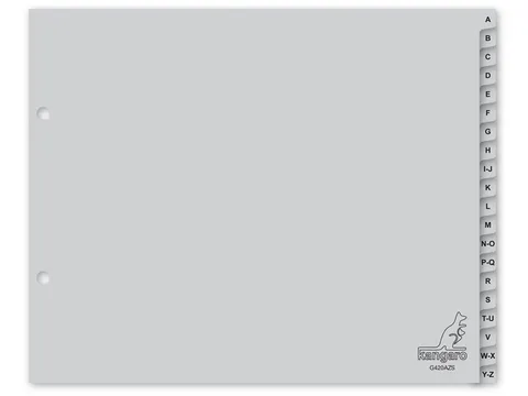 Tabblad Kangaro ordneralfabet A-Z PP 120 micron 2-gaats 20-delig
