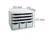 Module de classement Storebox 6 tiroirs Office - Gris lumière