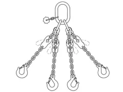 Hijsketting 4 Sprong Draagvermogen 6.7t Nuttige L 1m Verkortbaar