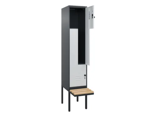 Z-garderobekast,HxBxD 2120x400x815mm,2vak,vak B 400mm,draaigrendel