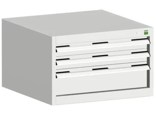 ladekast HxBxD 400x650x525mm 3laden RAL7035 front RAL7035