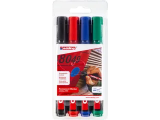 Viltstift edding 330 schuin 1.5-5mm assorti blister à 4 stuks - 2