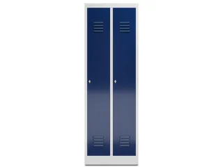 garderobekast 1800x590x500mm 2vak klink sokkel romp RAL7035 RAL5010 - 2