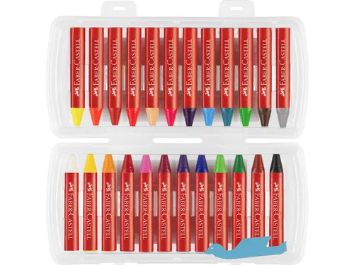 Waskrijt Faber-Castell Jumbo in opbergbox á 24 stuks