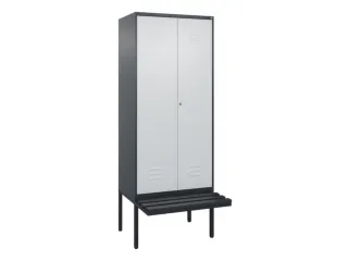 PBM-locker met bank,HxBxD 2120x800x815mm,2vak,vak B 400mm,cil.-slot - 1