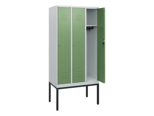 locker,HxBxD 1950x900x500mm,3vak,vak B 300mm,cil.-slot,voetonderstel