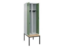 locker met bank,voor scheiding van kleding,HxBxD 2120x600x815mm,2vak