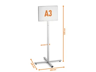 Vloerstandaard info stand outdoor A3 grijs - 11