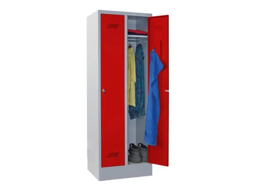 locker,HxBxD 1850x600x500mm,2vak,vak B 300mm,RAL7035,front RAL3000