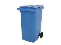 Container 240 Liter Met Gleuf En Slot Blauw Kunststof