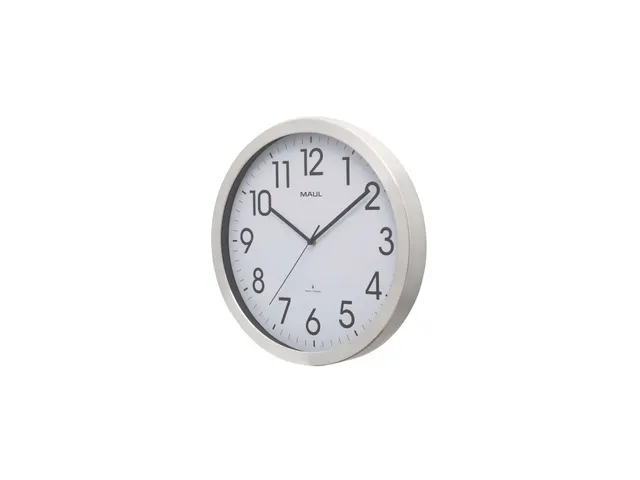 Wandklok MAUL Move RC Ø40cmxx4.5cm aluminium/wit incl.batterij