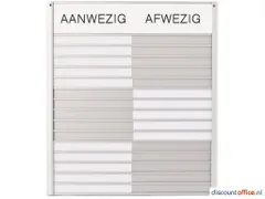 In-uit Bord 15 Namen Aluminium Aan/afwezigheidsbord Wit
