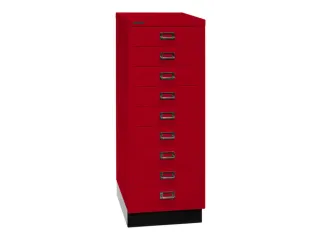 kantoor-ladekast HxBxD 940x349x432mm 9 laden romp kardinaalrood staal - 2