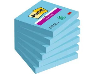 Memoblok Post-it 654 Super Sticky 76x76mm blauw 90 vel - 1